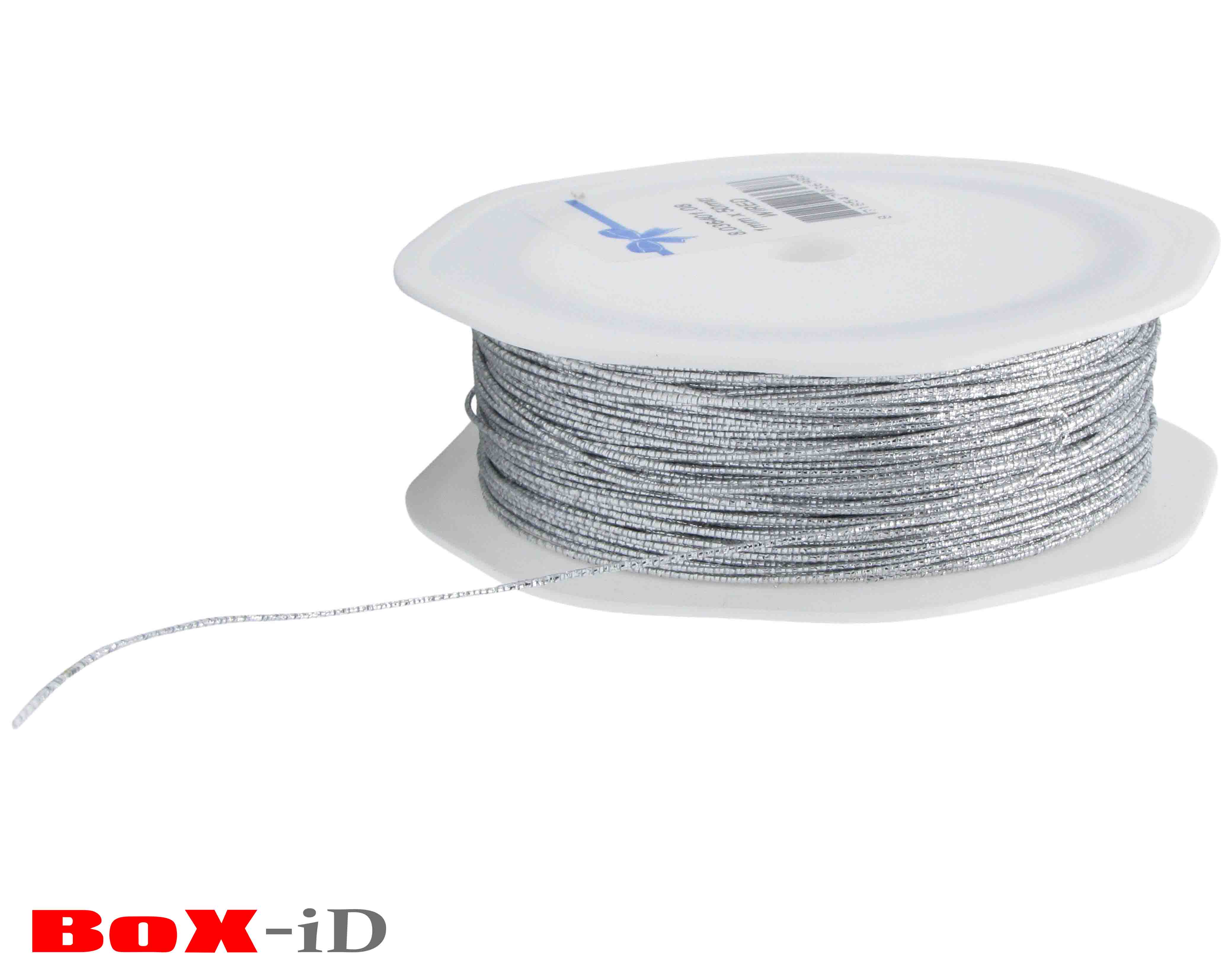 Metal cord wired silber 1mm x 50m